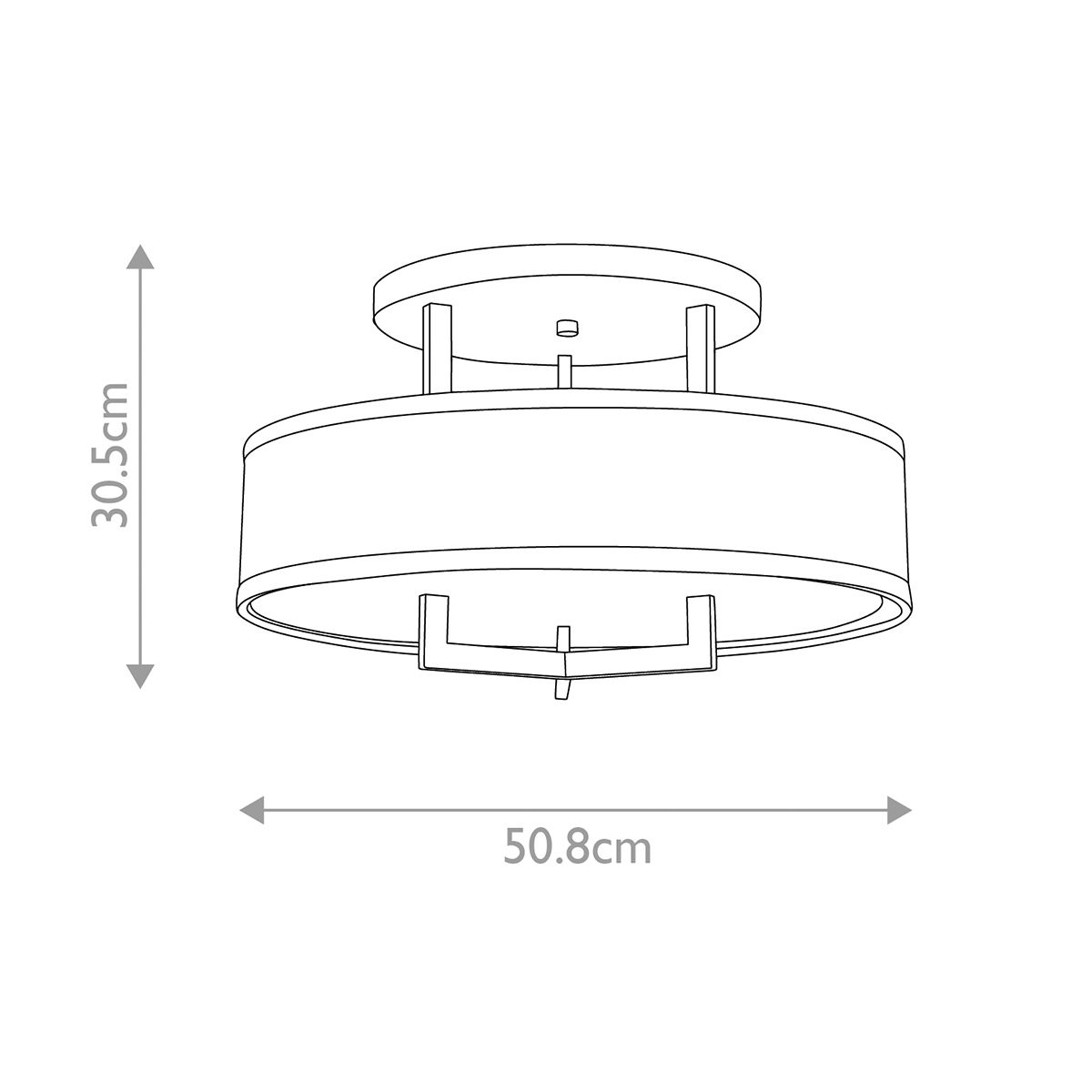 Hampton Brass Semi-Flush Ceiling Light