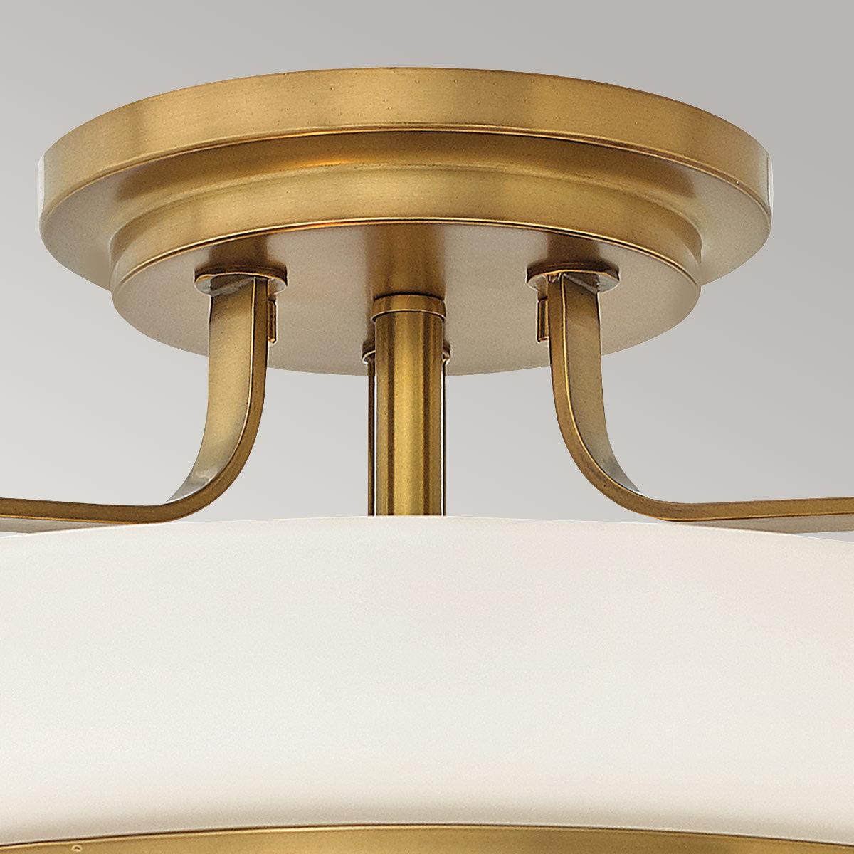 Hinkley Harper Medium Semi Flush Brass Ceiling Light