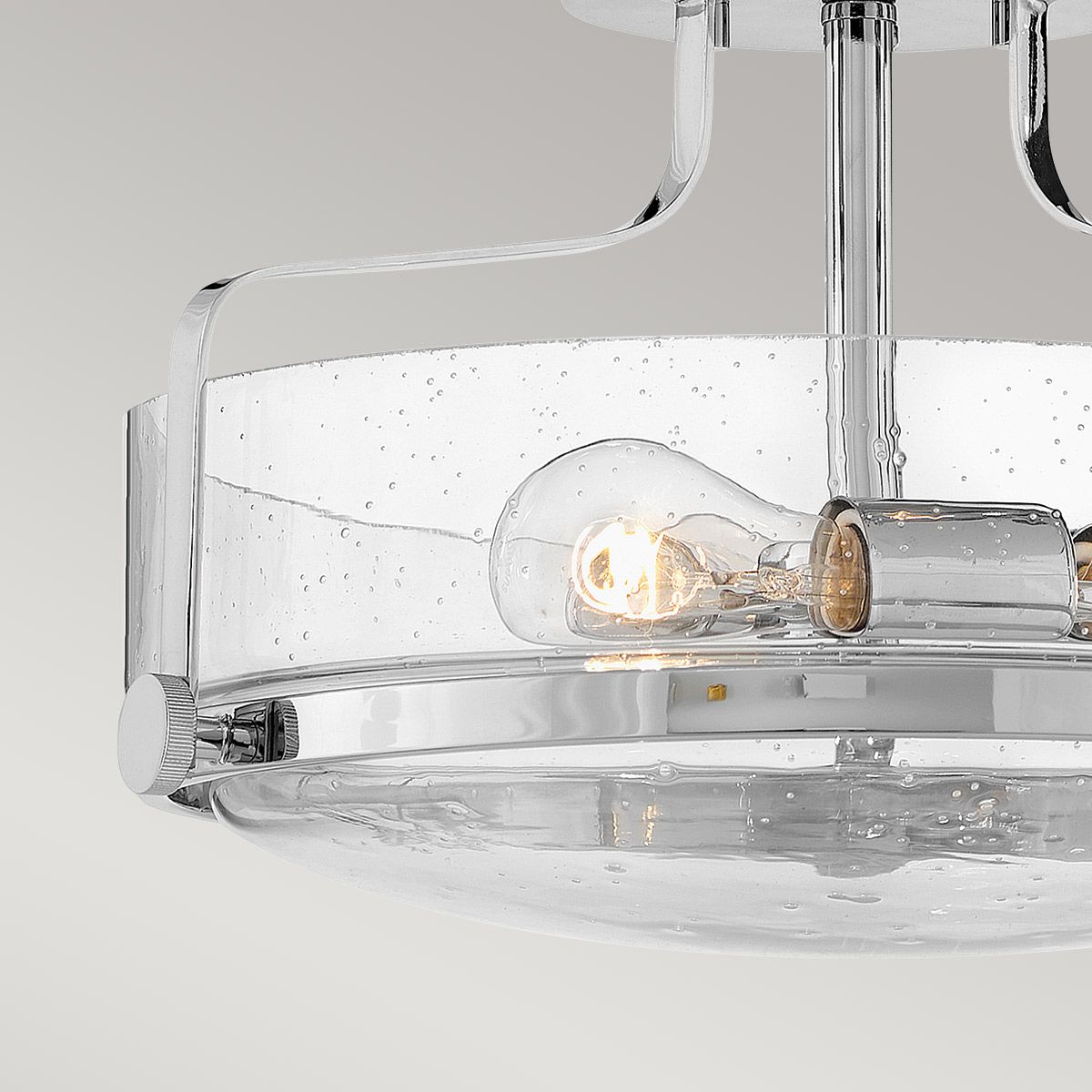 Harper 3 Light Polished Chrome Small Semi-Flush Ceiling Light