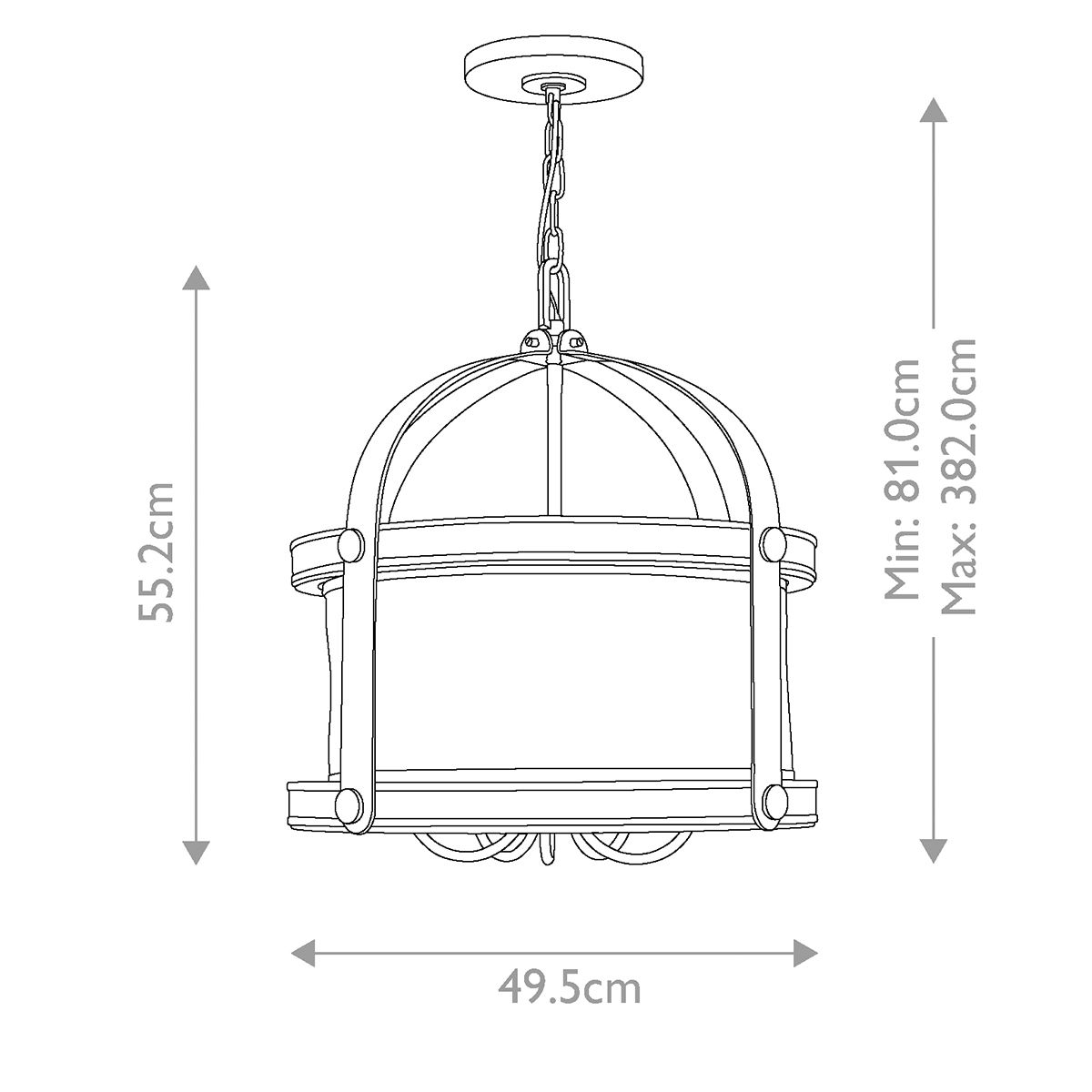 Hinkley Holden 5 Light Aged Zinc Chandelier