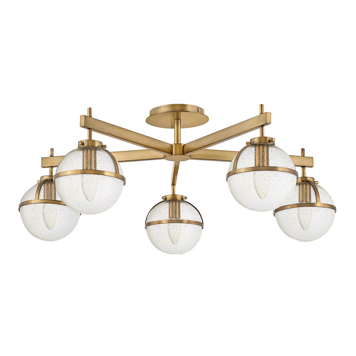 Hollis 5 Light Brass Semi-Flush Bathroom Ceiling Light