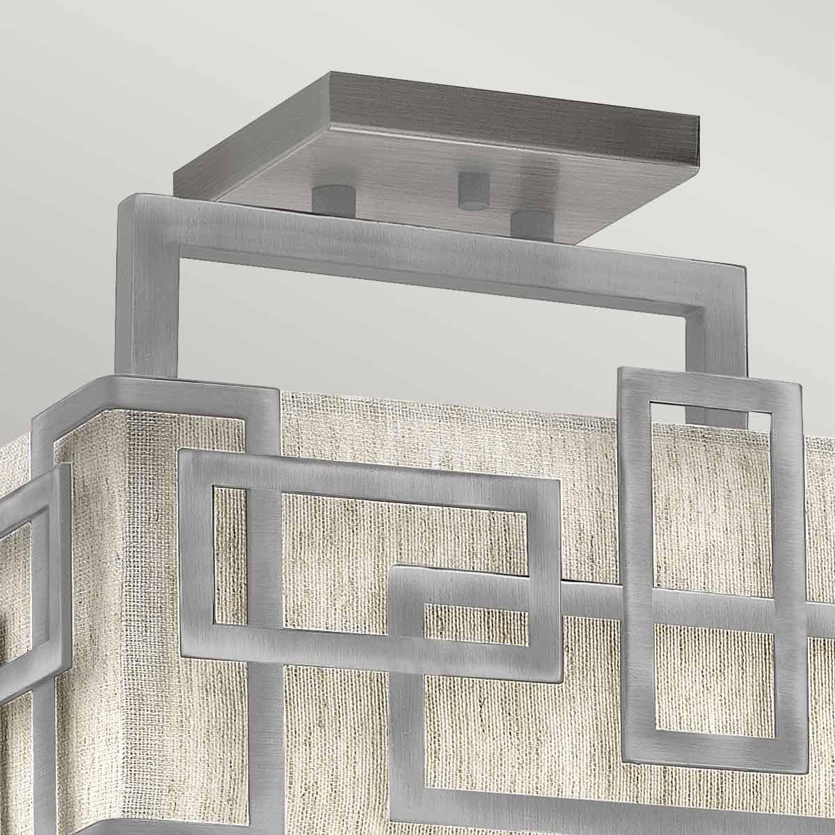 Hinkley Lanza 3 Light Semi Flush Antique Nickel Ceiling Light