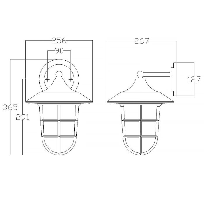 Hinkley Marina Medium Silver Hanging Outdoor Wall Light