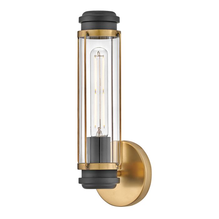 Masthead Brass & Black Bathroom Wall Light HK-MASTHEAD1-HBBK by Hinkley