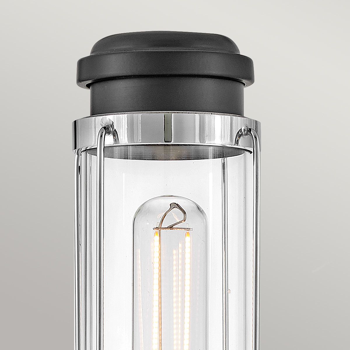 Masthead Polished Chrome & Black Bathroom Wall Light