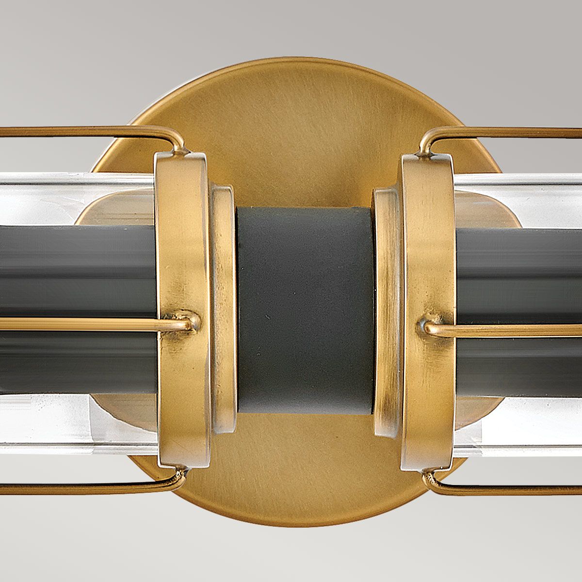 Masthead Double Brass & Black Bathroom Wall Light