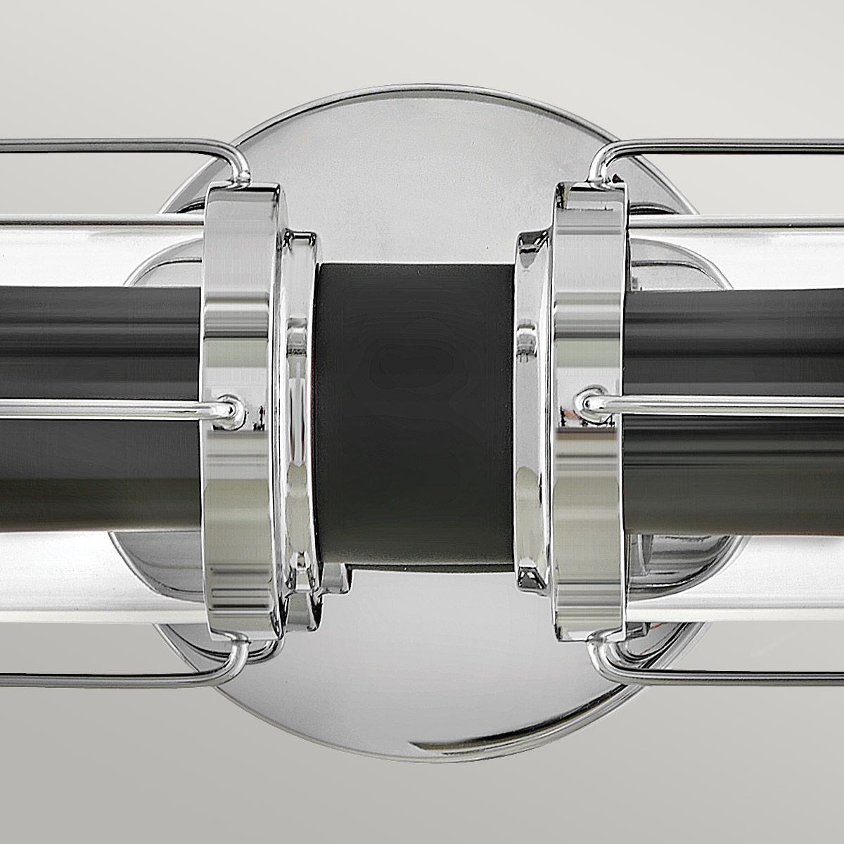 Masthead Double Polished Chrome & Black Bathroom Wall Light