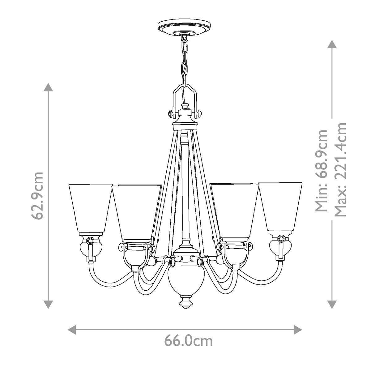 Hinkley Mayflower Olde Bronze 6 Light Chandelier