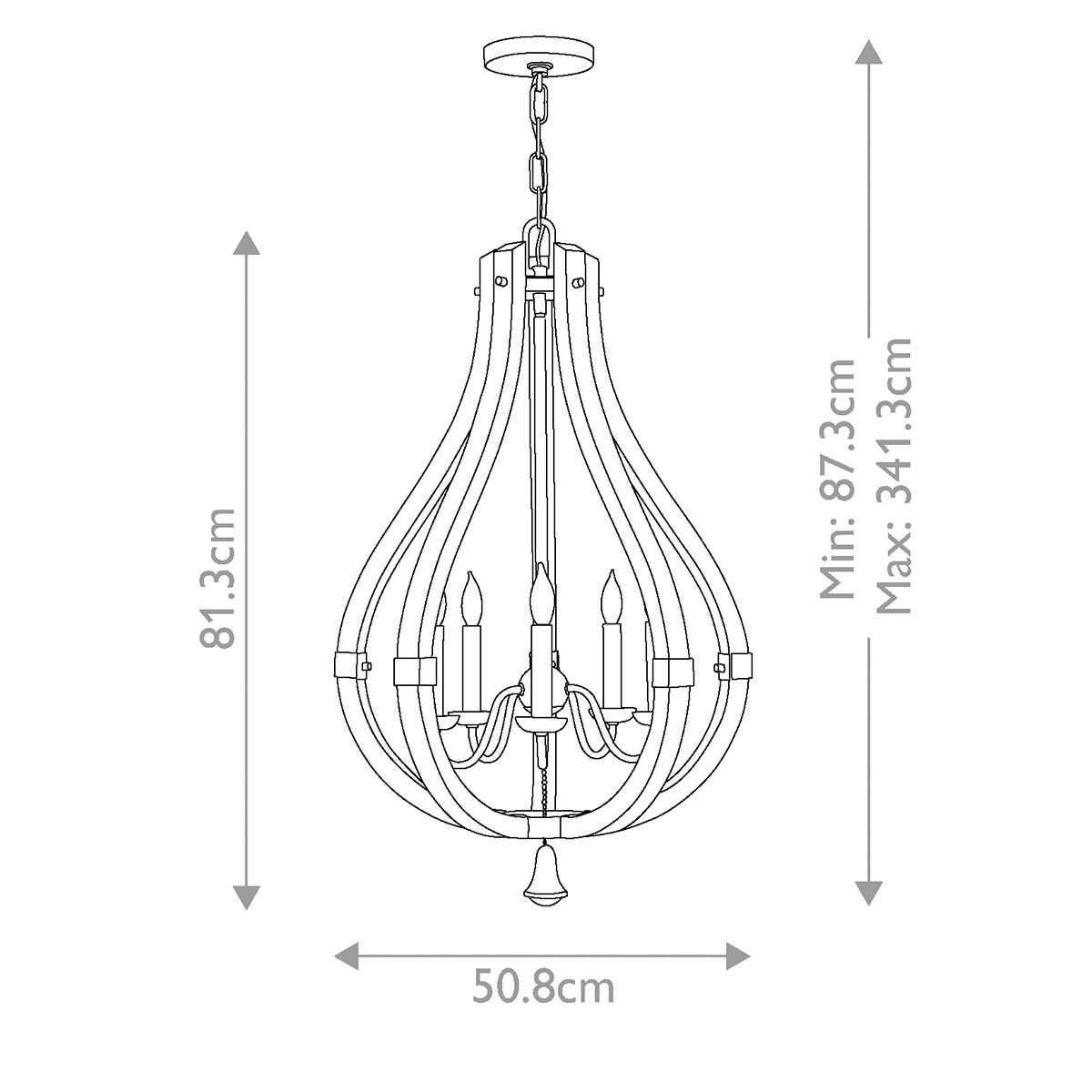 Hinkley Middlefield 5 Light Distressed Wood Chandelier