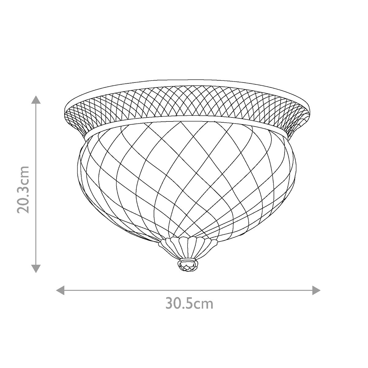 Hinkley Plantation Nickel Small Flush Ceiling Light