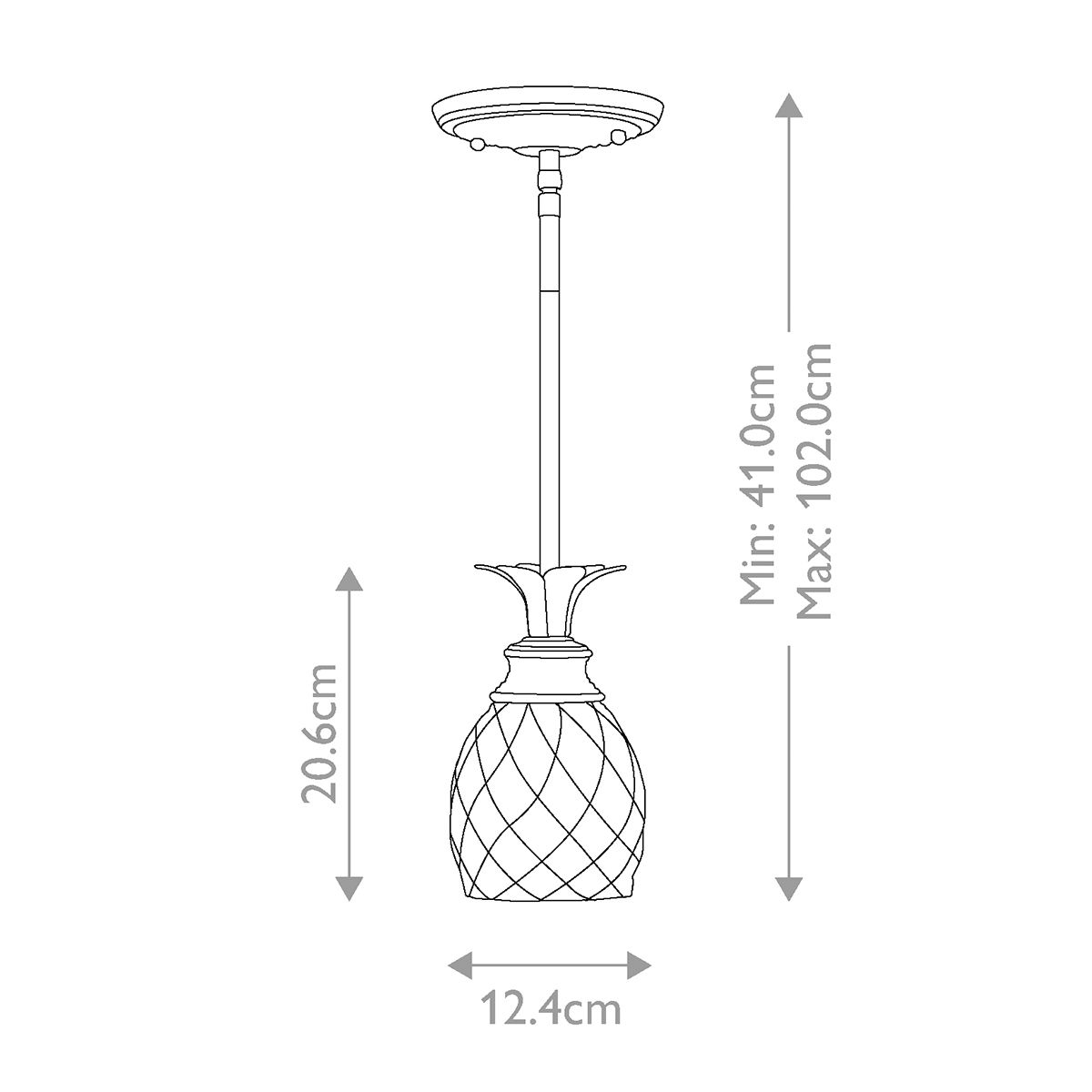 Hinkley Plantation 1 Light Brass Pendant - Pineapple Shade