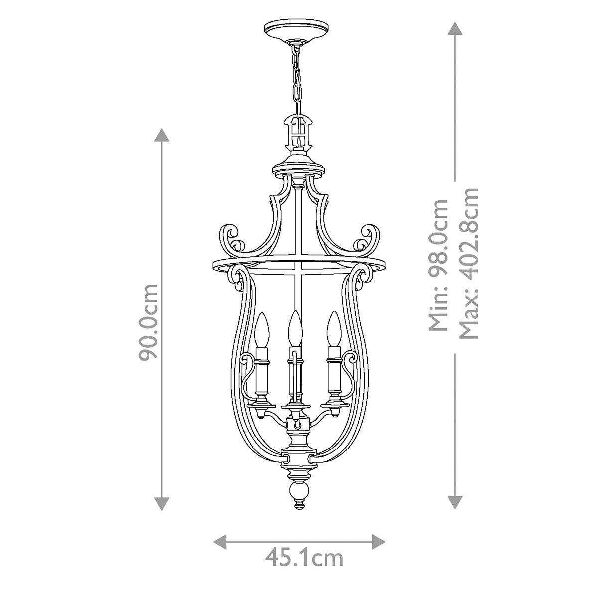 Hinkley Plymouth Pendant Bronze Ceiling Lantern 4 Light