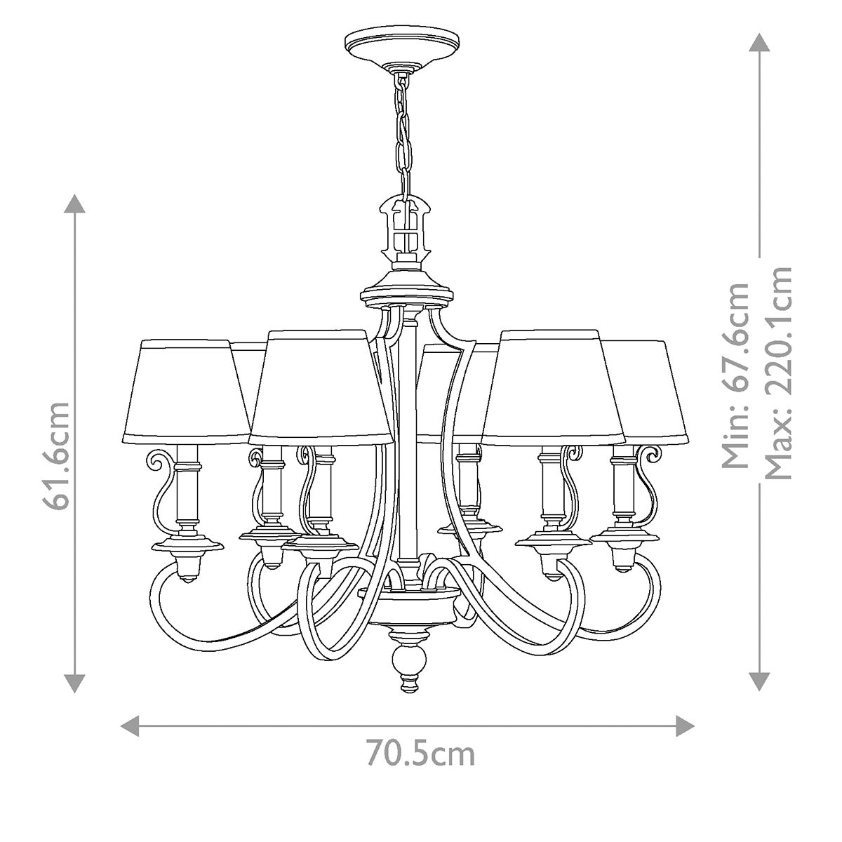 Hinkley Plymouth 6 Light Old Bronze Chandelier
