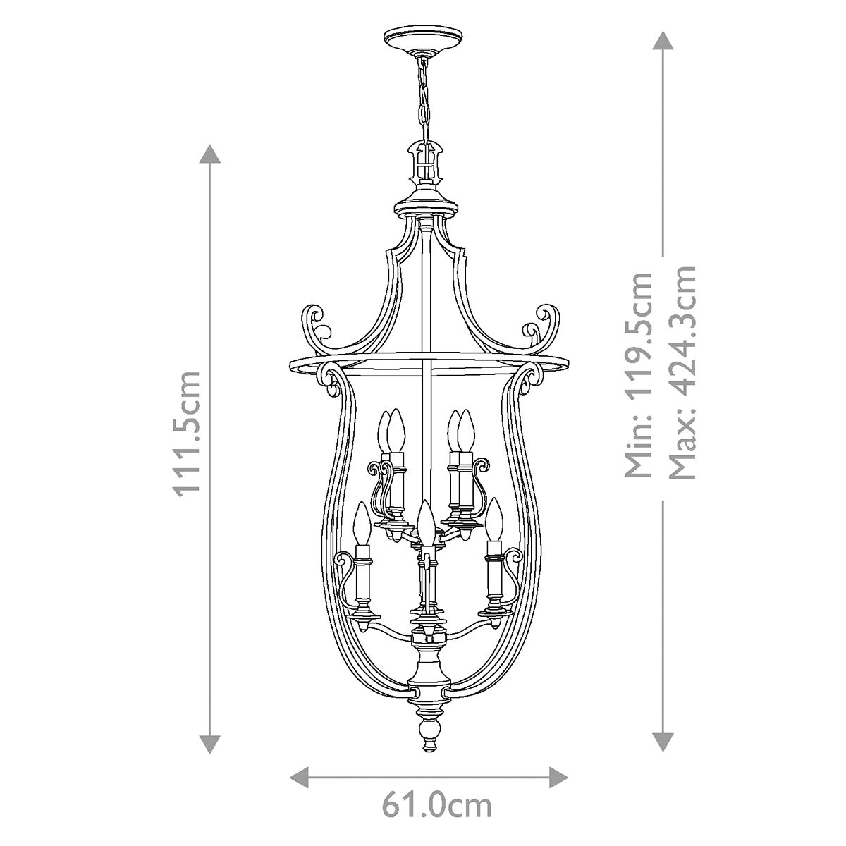Hinkley Plymouth Bronze Pendant Ceiling Lantern 8 Light