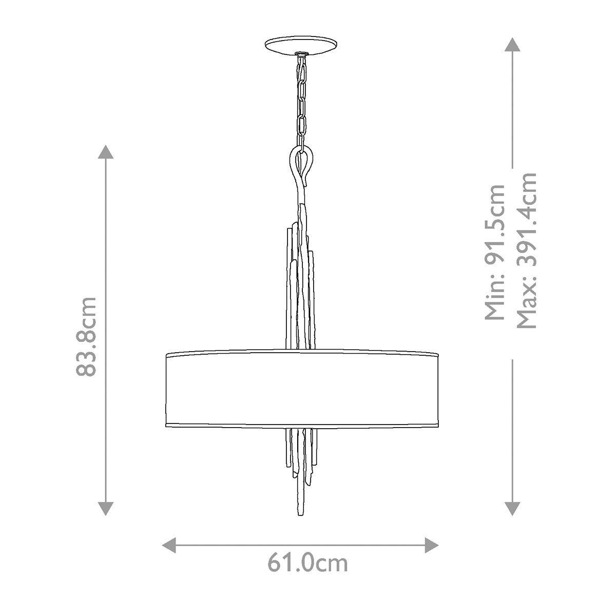 Hinkley Spyre 6 Light Champagne Gold Ceiling Pendant Light