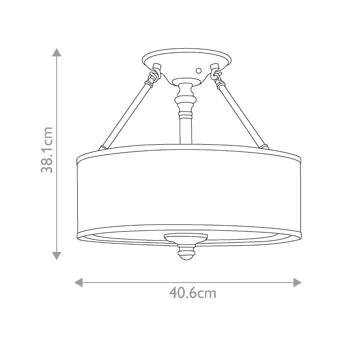 Hinkley Sussex Nickel Semi Flush Ceiling Light