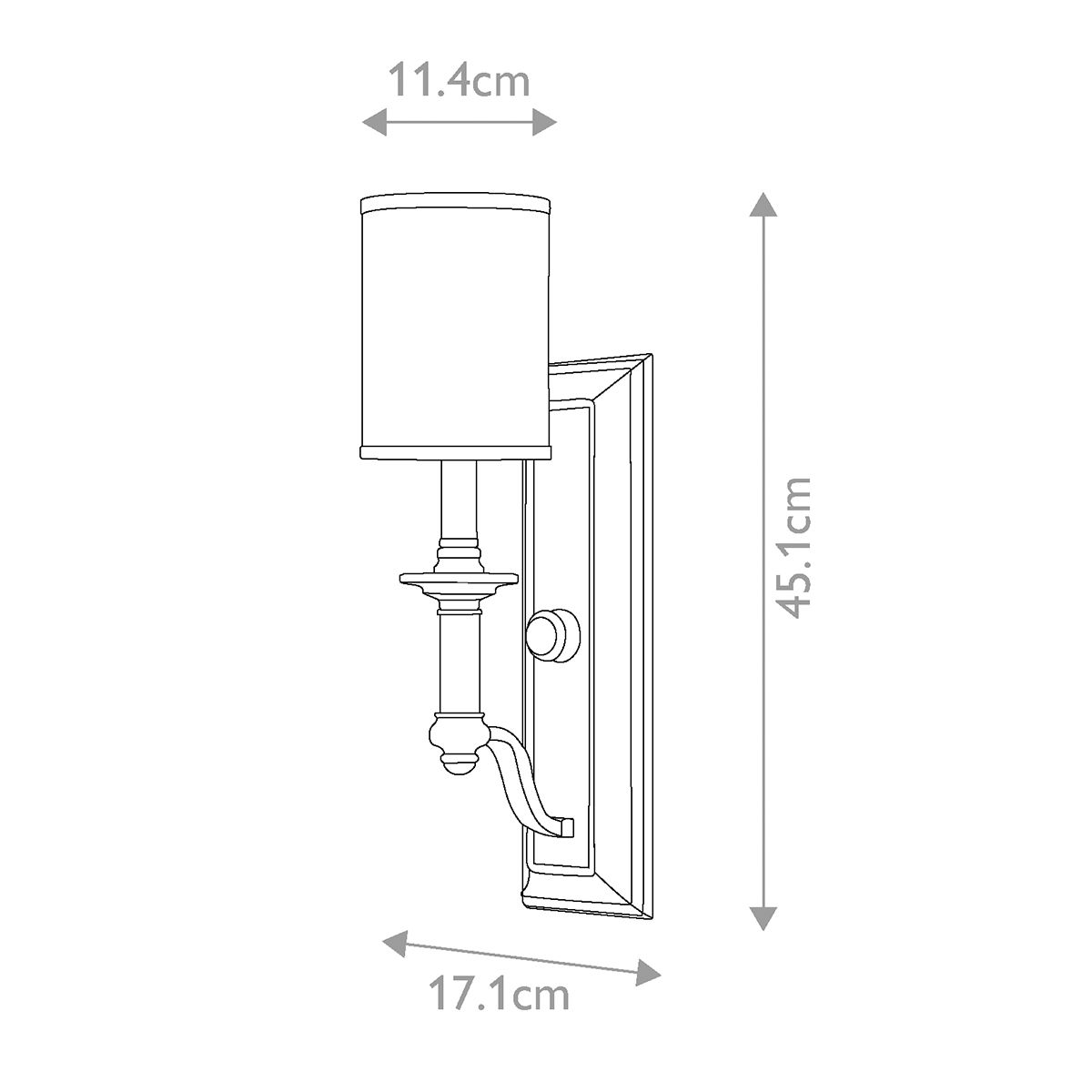 Hinkley Sussex Brushed Nickel Single Arm Wall Light