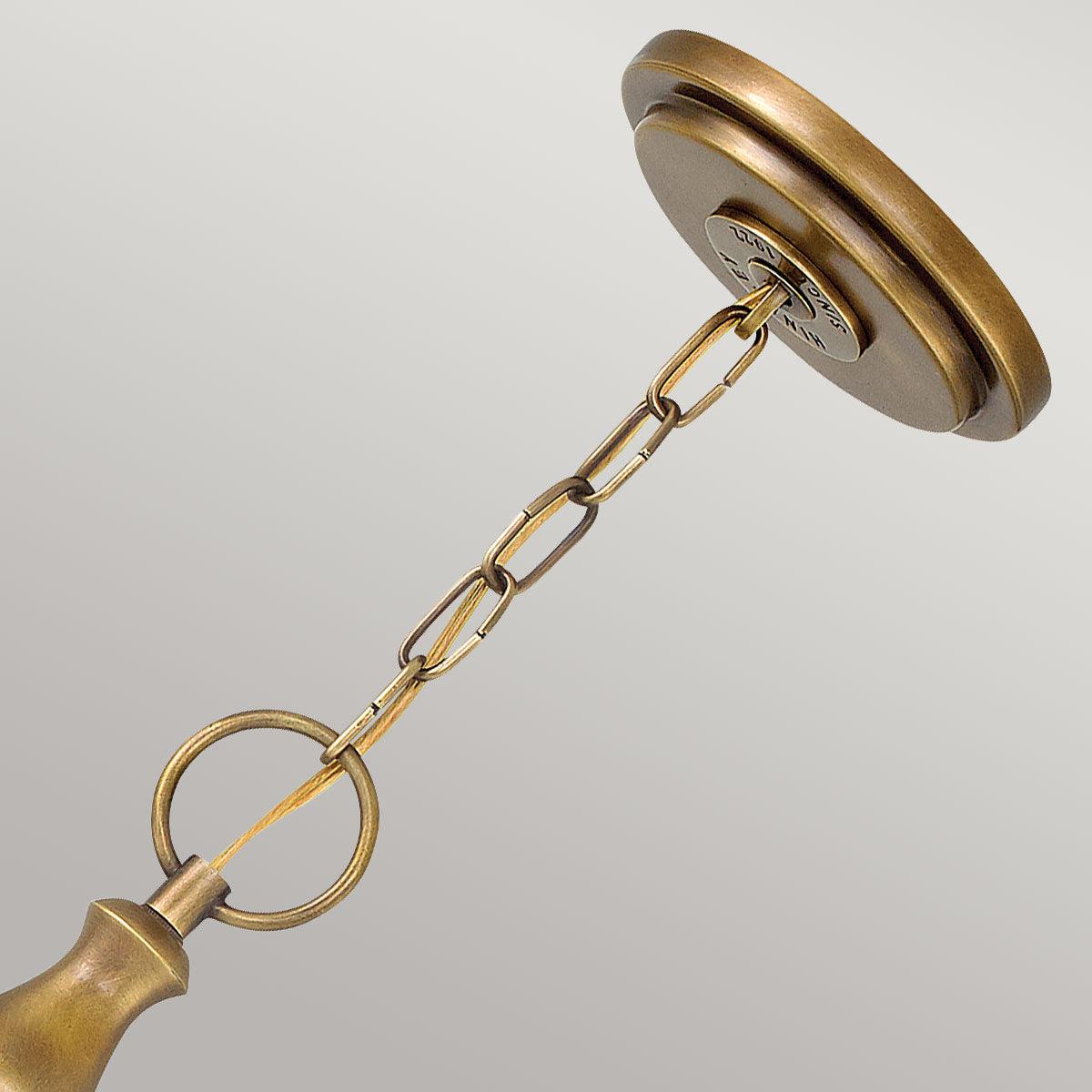 Hinkley Wexley 3 Light Heritage Brass Pendant Ceiling Light