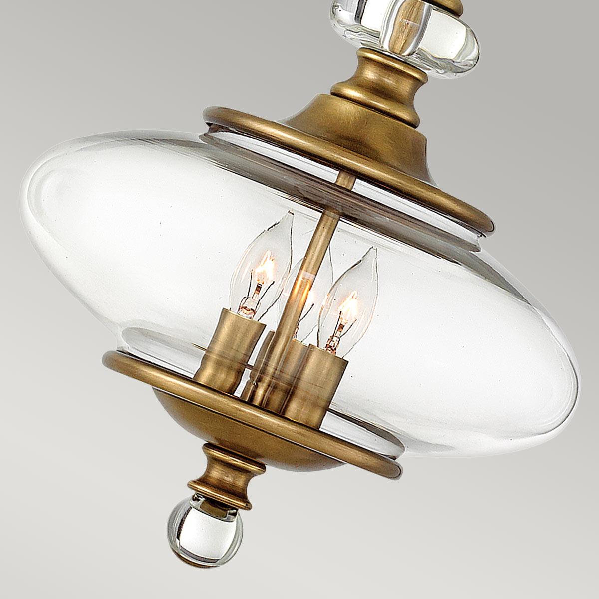 Hinkley Wexley 3 Light Heritage Brass Pendant Ceiling Light