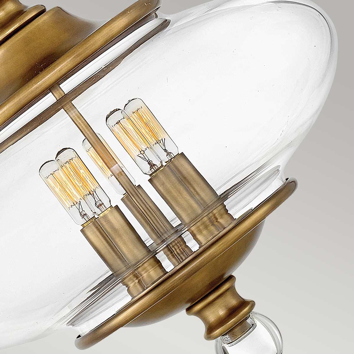 Hinkley Wexley 5 Light Heritage Brass Pendant Ceiling Light