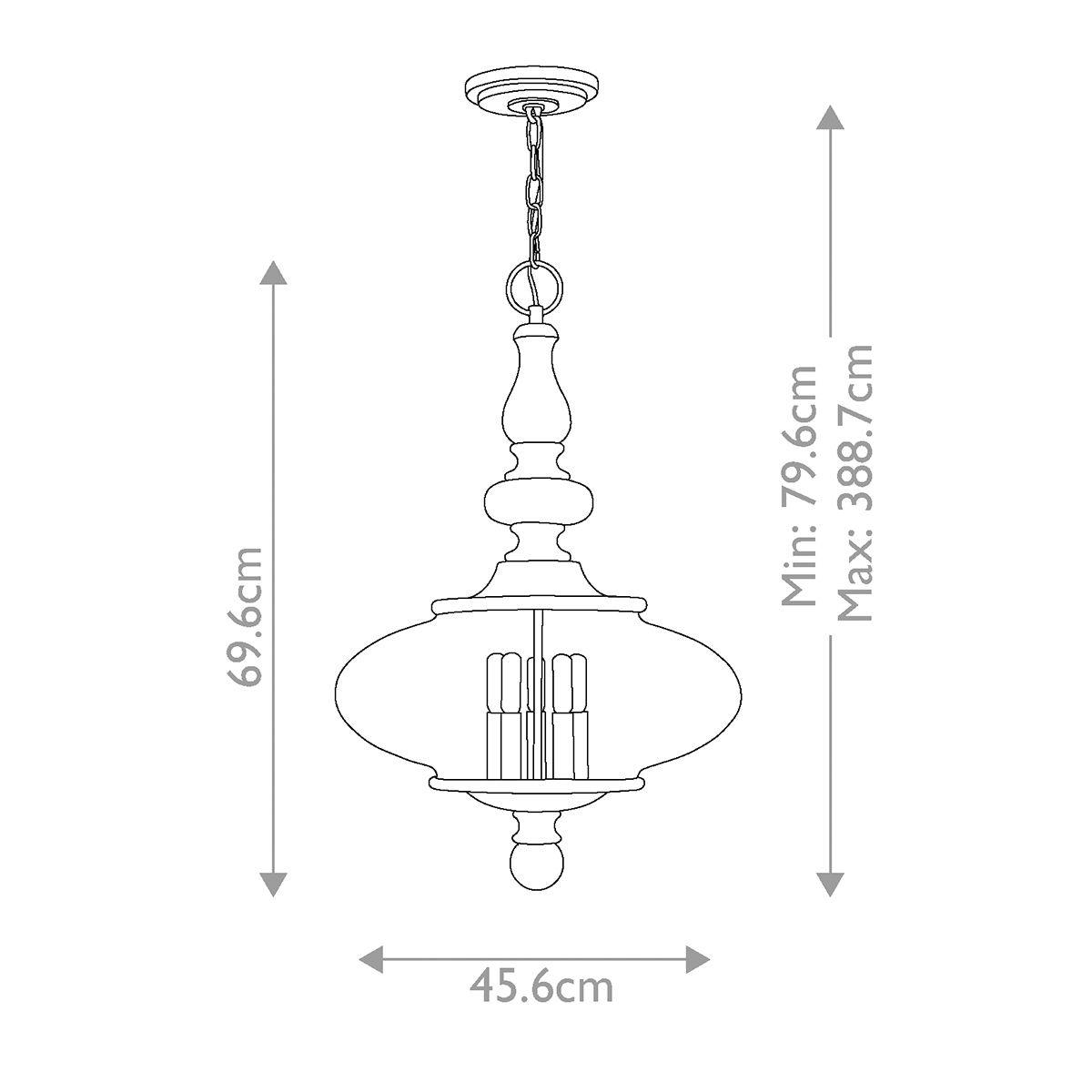 Hinkley Wexley 5 Light Heritage Brass Pendant Ceiling Light