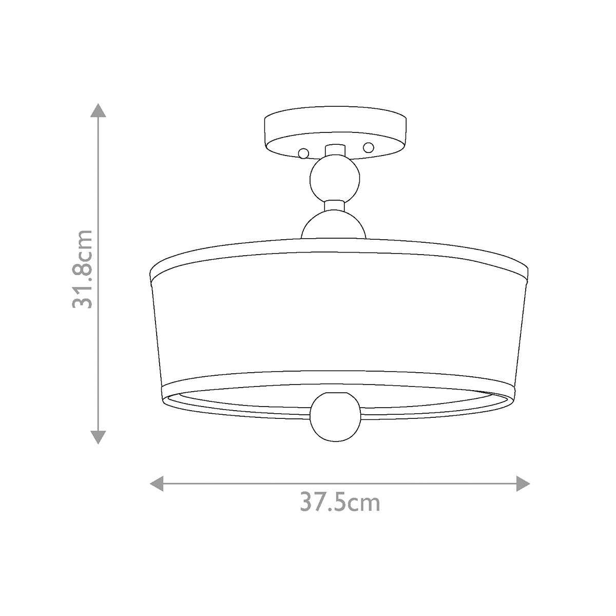 Hinkley Zelda Polished Nickel Semi-Flush