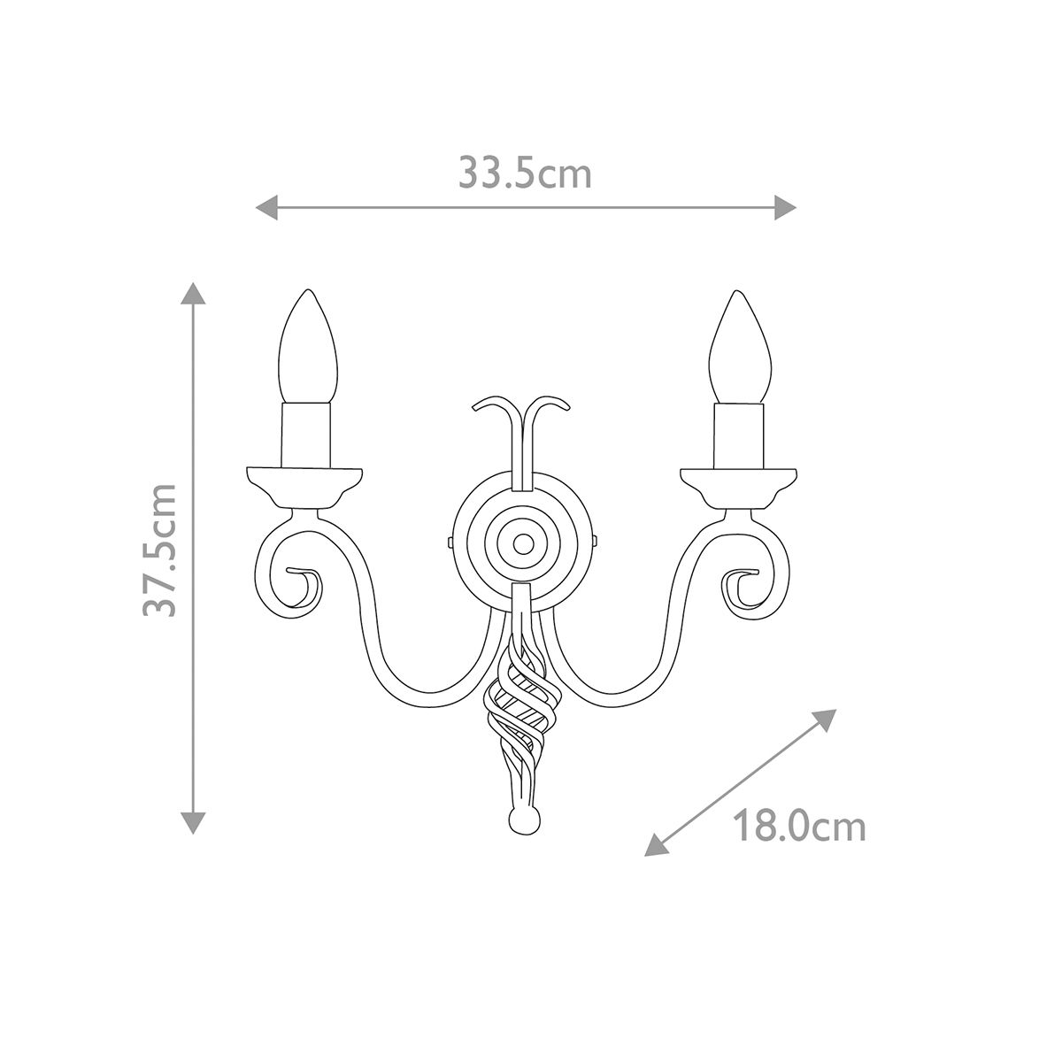 Elstead Harlech Black 2 Light Wall Light