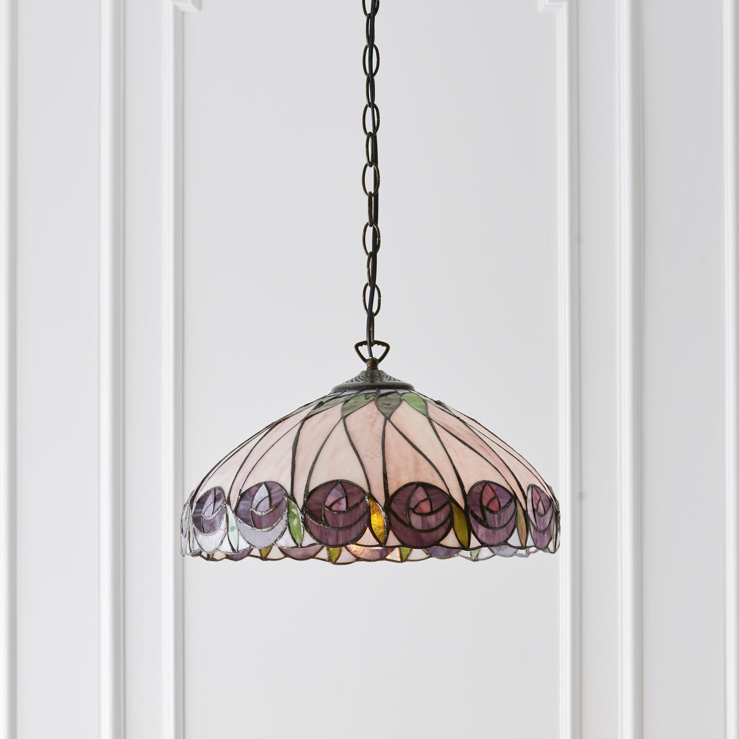 Hutchinson Medium Tiffany Ceiling Light, single Bulb Fitting