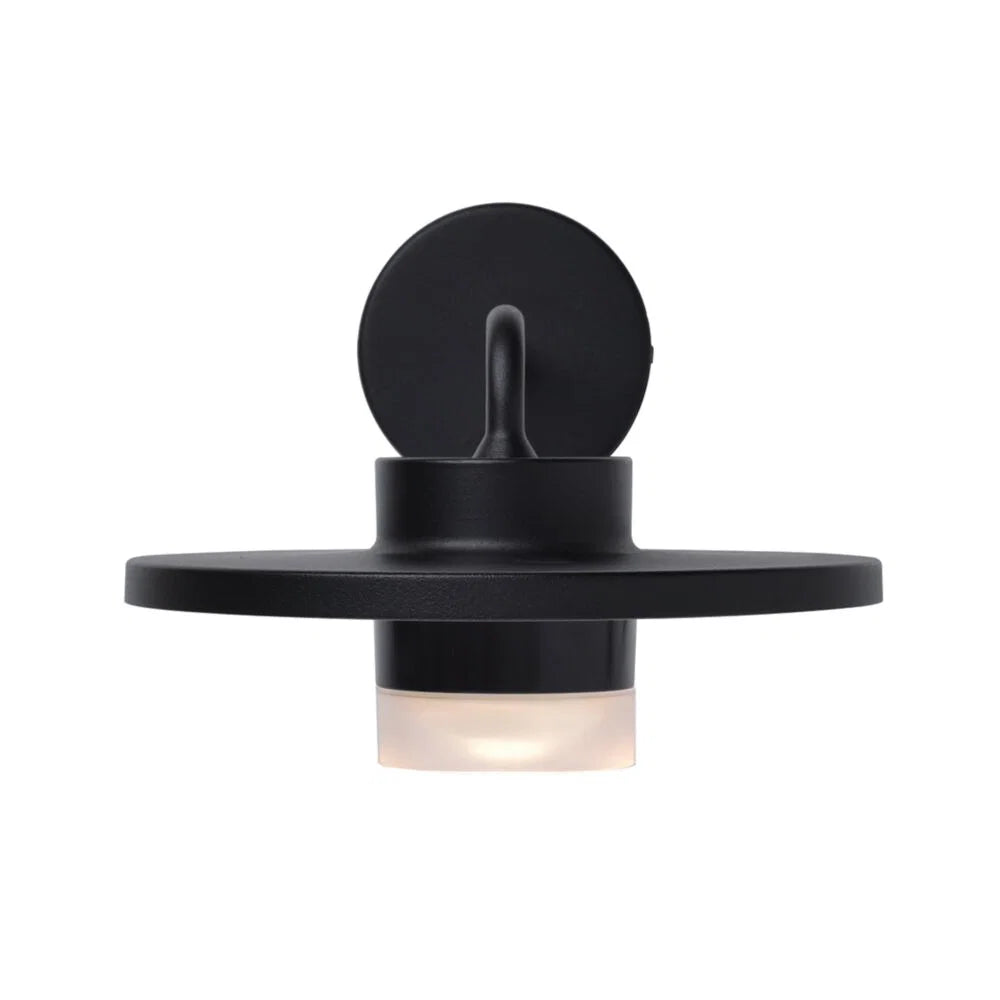 Lutec Plato LED Outdoor Wall Light – Black & Clear Glass (IP54)