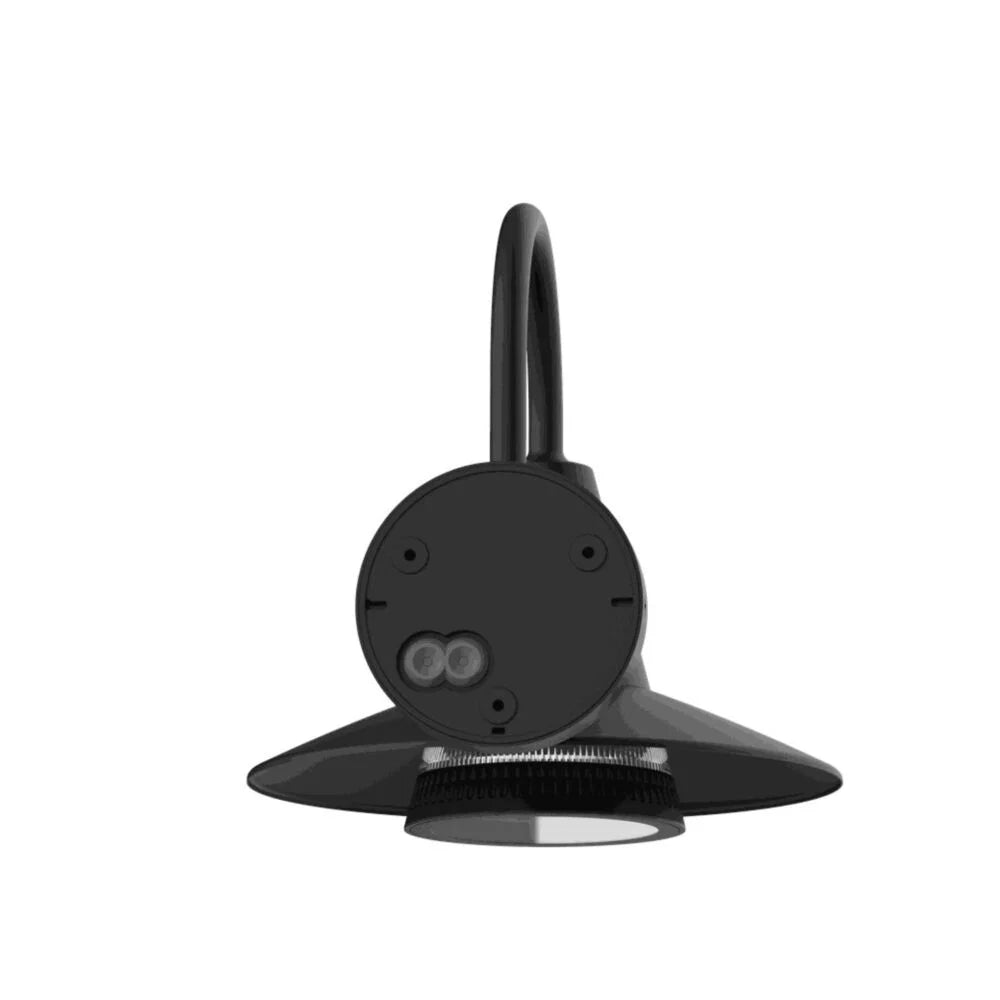 Lutec Swan Outdoor Wall Light – Matt Black (IP54) — wall mounted view