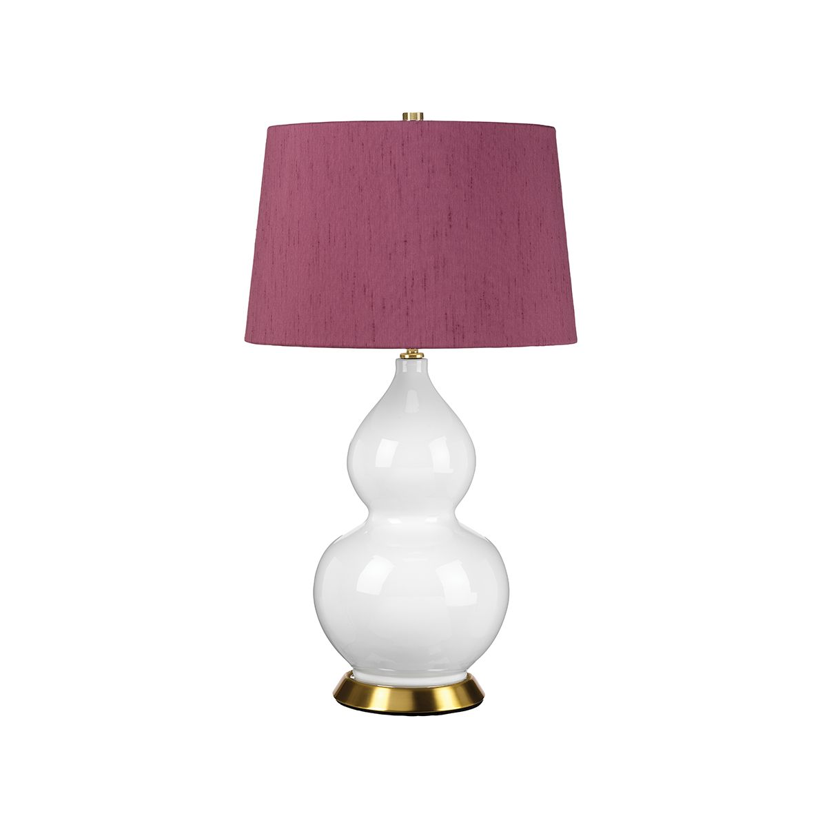 Isla White Ceramic Table Light with Purple Shade