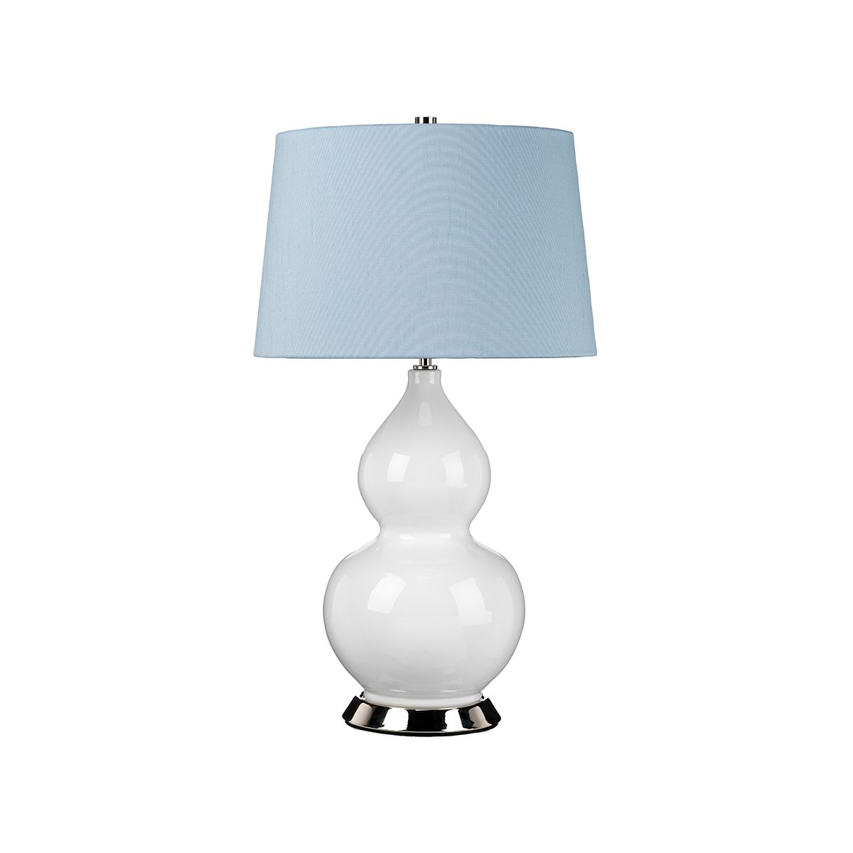 Isla White Ceramic Table Light with Blue Shade