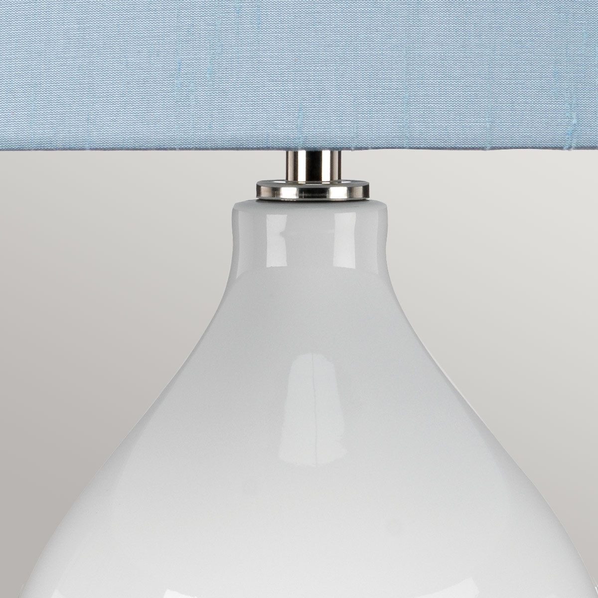 Isla White Ceramic Table Light with Blue Shade