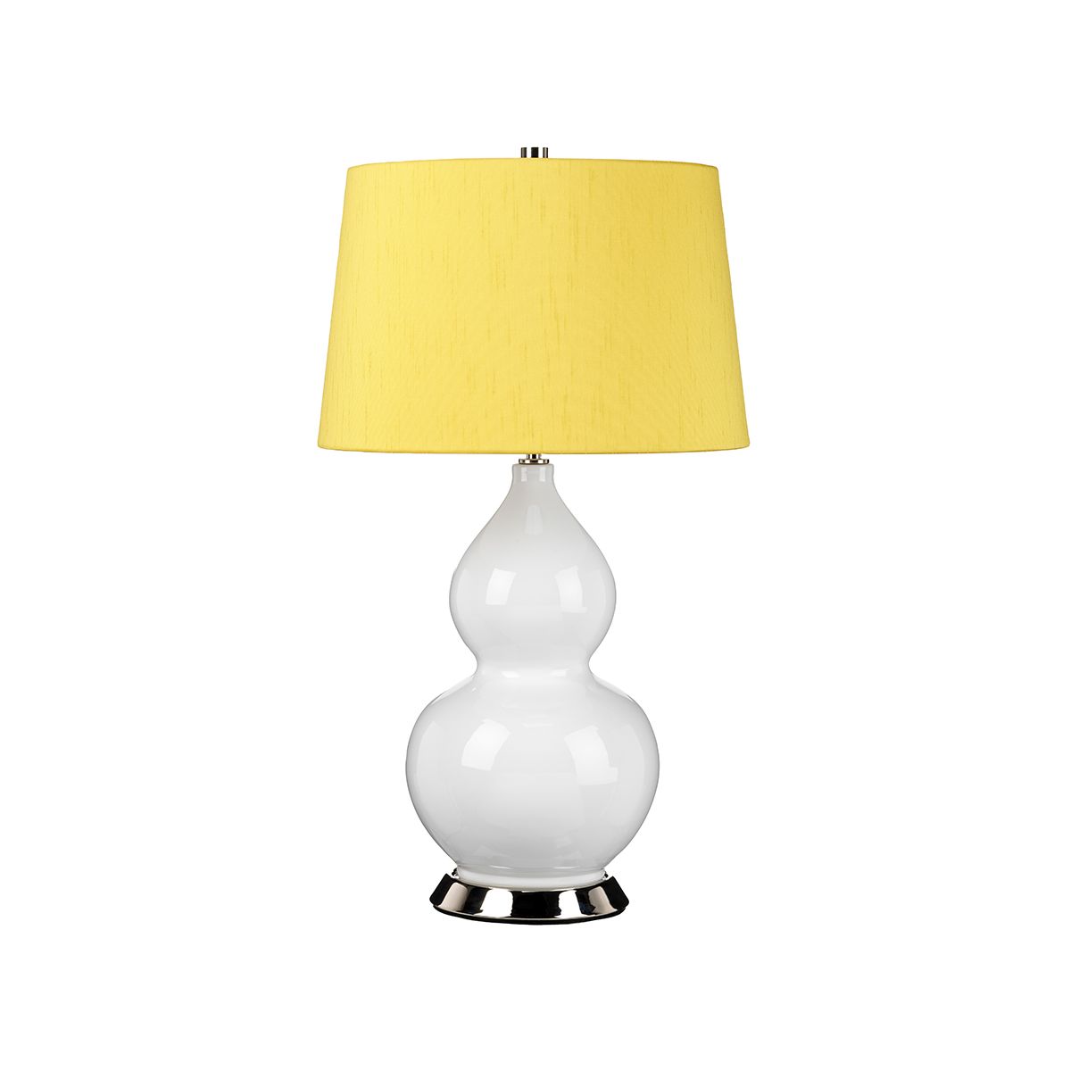 Isla White Ceramic Table Light with Yellow Shade