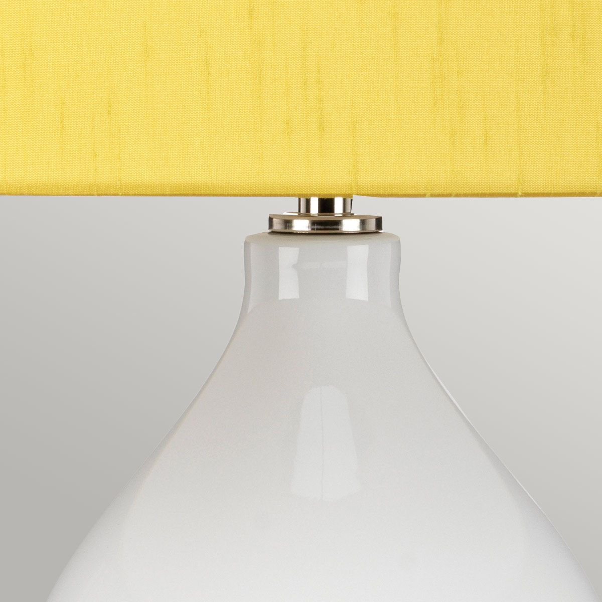 Isla White Ceramic Table Light with Yellow Shade