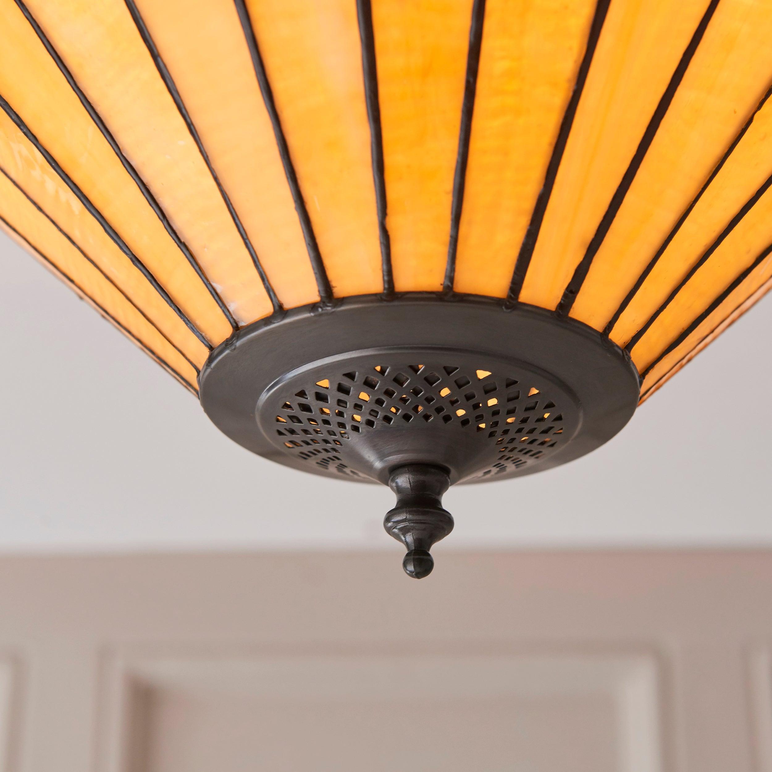 jamelia tiffany large flush ceiling light 70706 Hallway Lighting Close Up