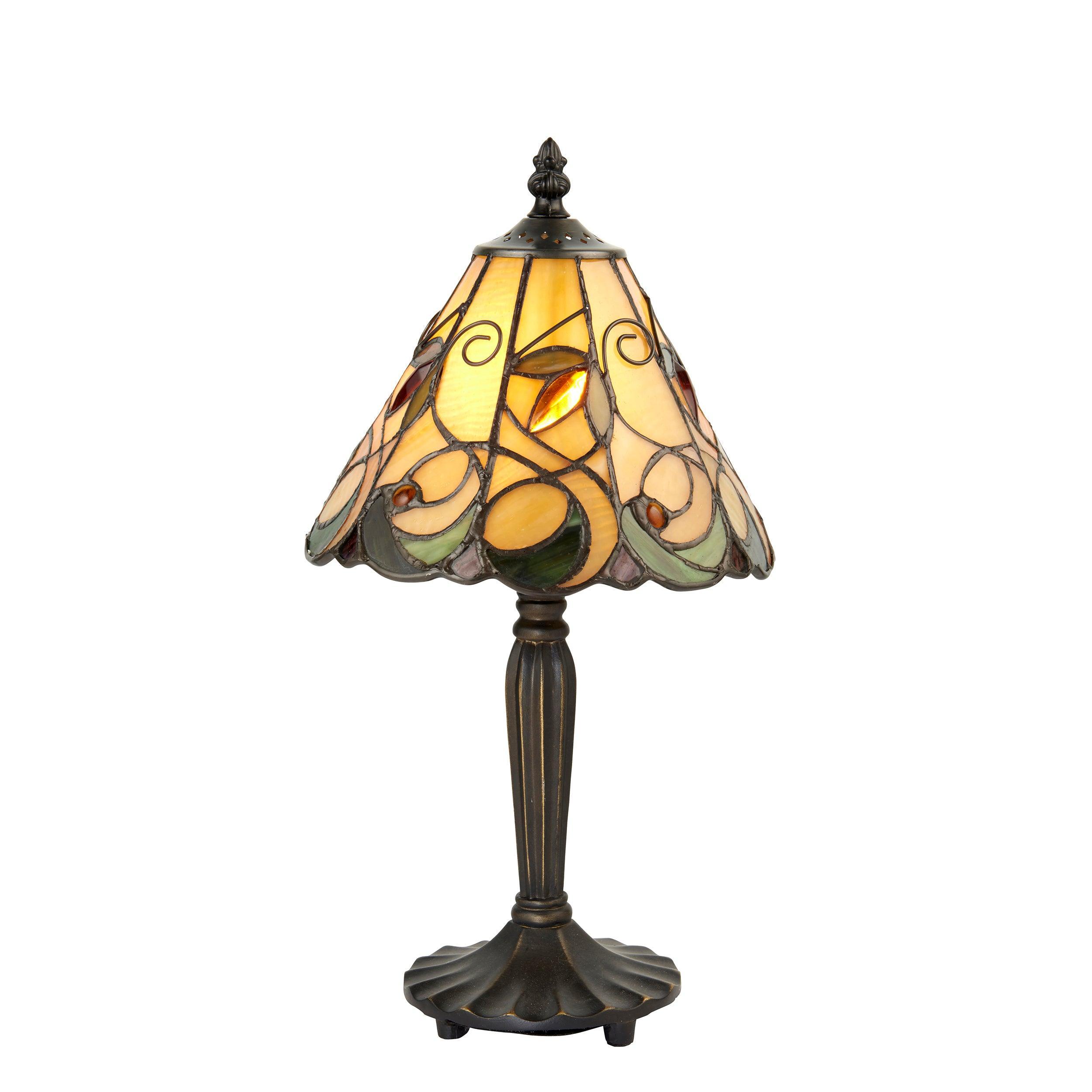 jamelia tiffany bedside lamp Bedroom Lighting lit image