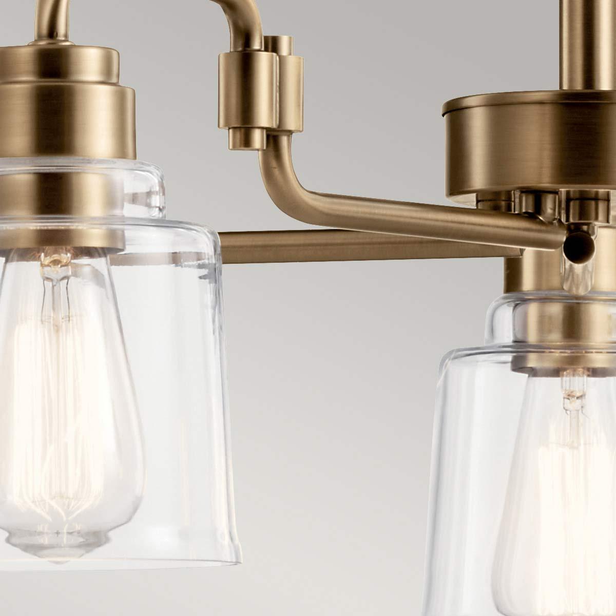 Kichler Avian 5 Light Brass Chandelier - Clear Glass Shades