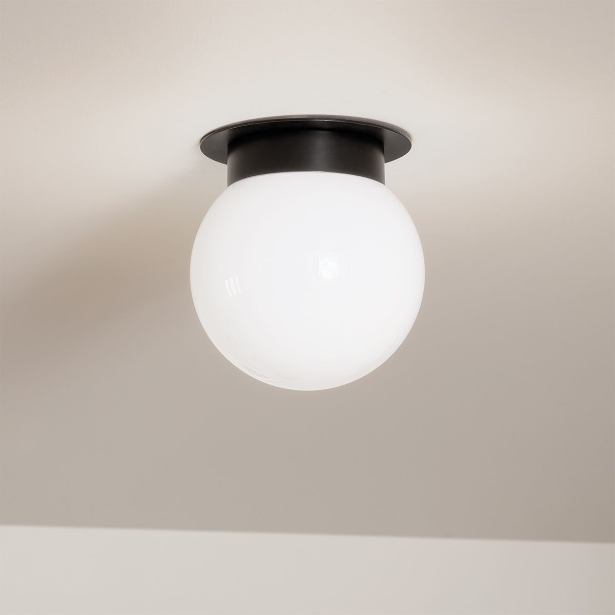 Albers Black Globe Flush Ceiling Light