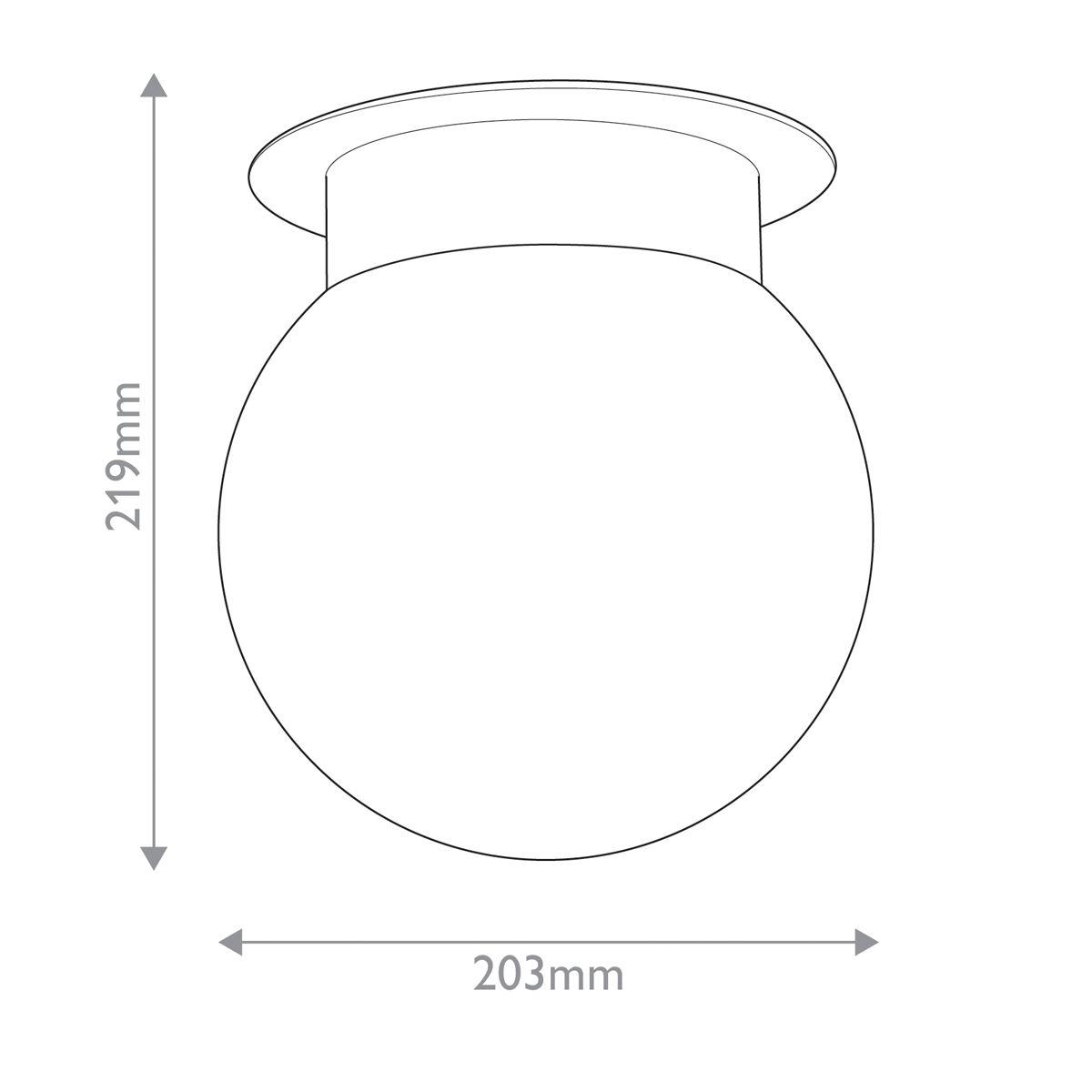 Albers Black Globe Flush Ceiling Light