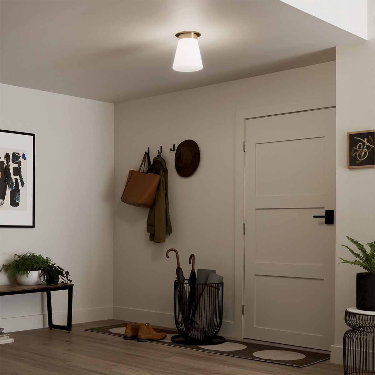 Albers Bronze Flush Ceiling Light