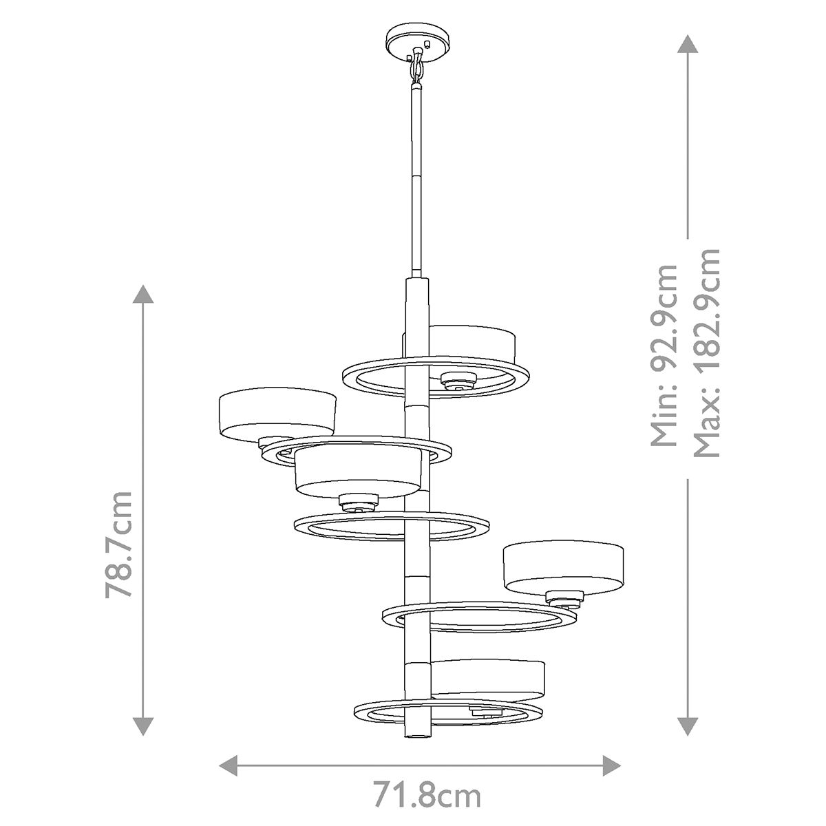 Kichler Aleeka 5 Light LED Pewter Chandelier