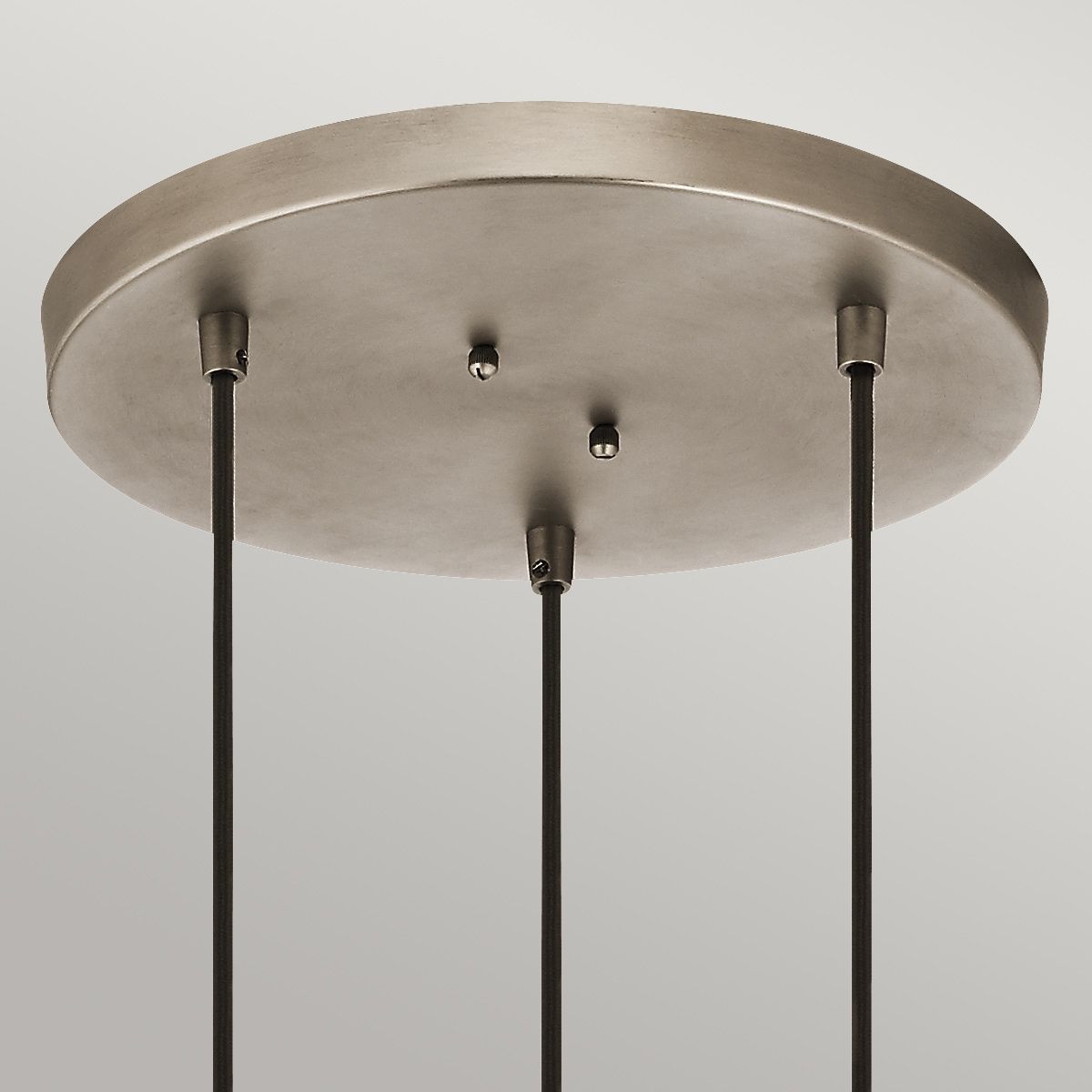 Asher 3 Light Pewter Ceiling Pendant Light Circle Plate