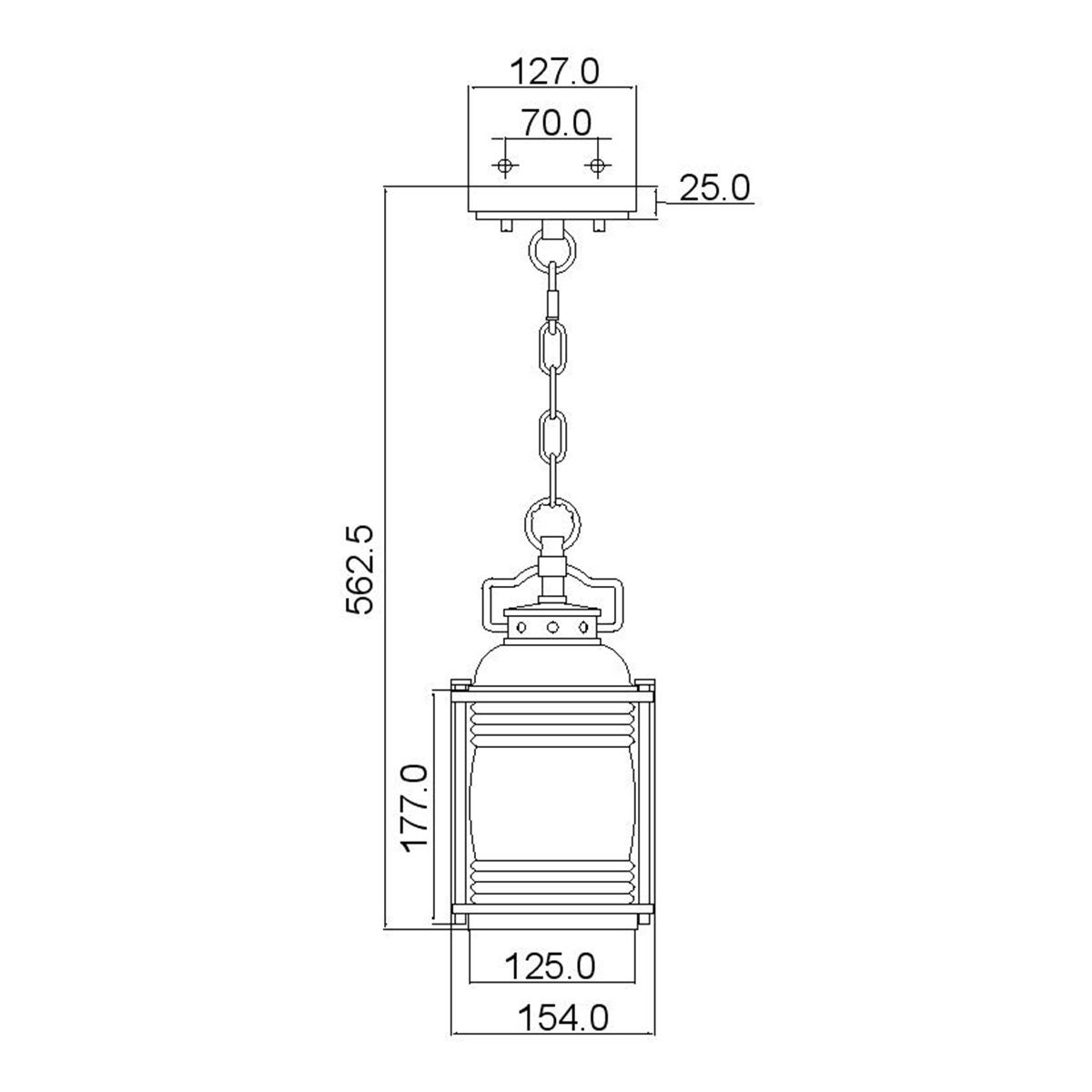 Kichler Ashland Bay 1 Light Zinc Outdoor Pendant