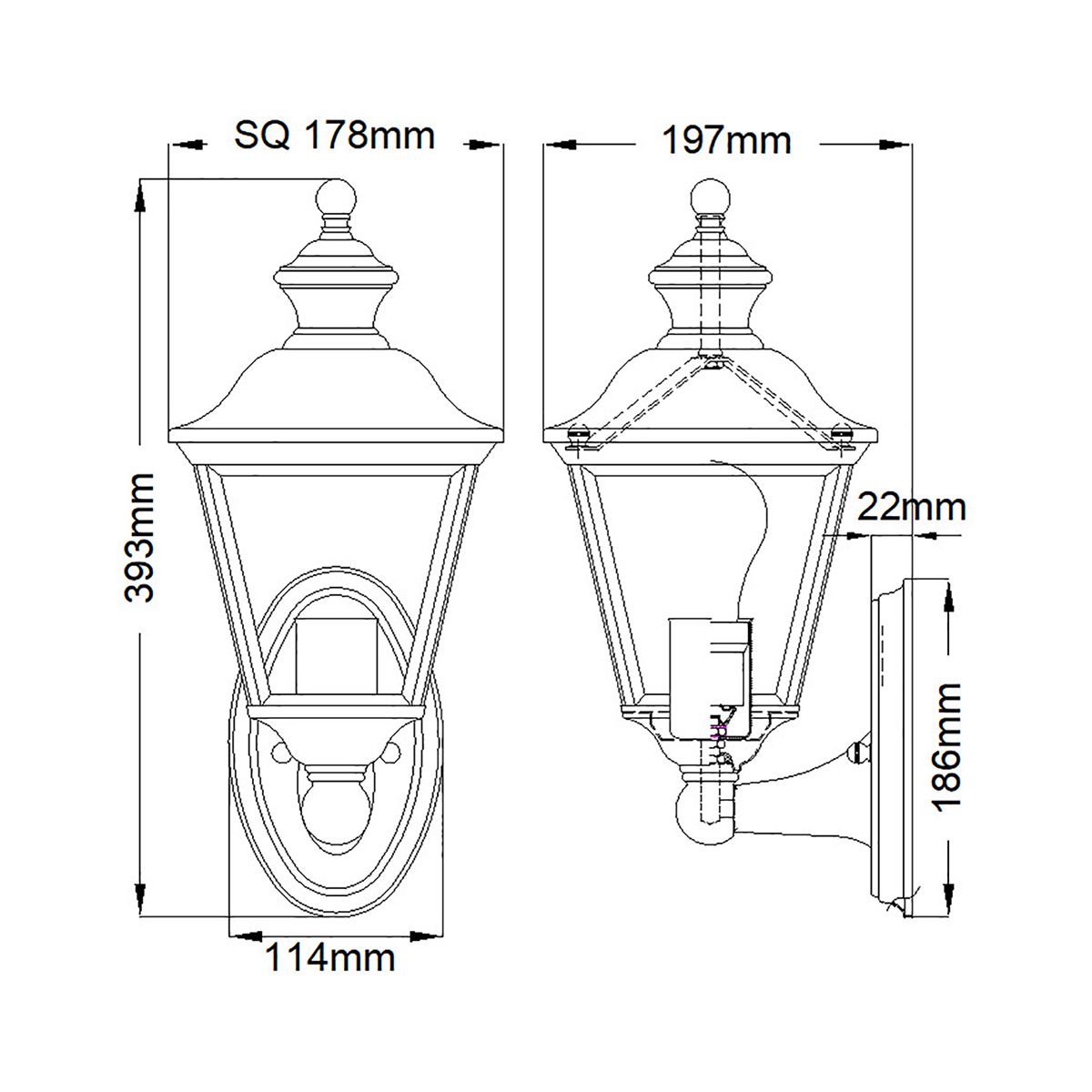 Kichler Bay Shore Medium Gold Outdoor Wall Light