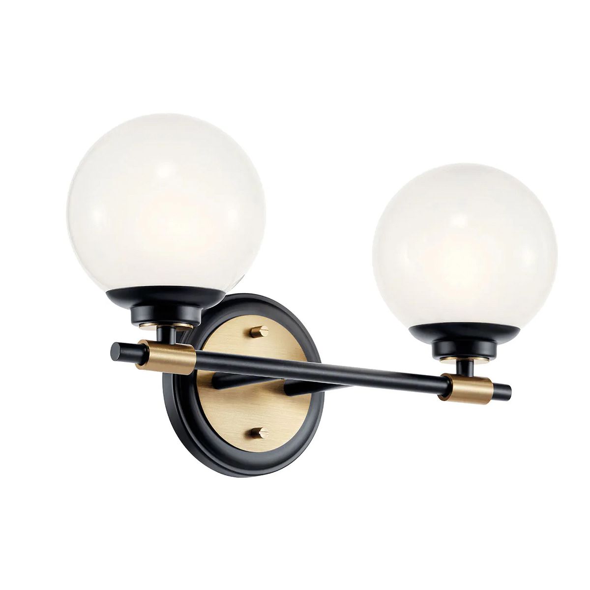 Benno Black & Bronze Double Bathroom Wall Light KL-BENNO2-BK-CPZ by Kichler
