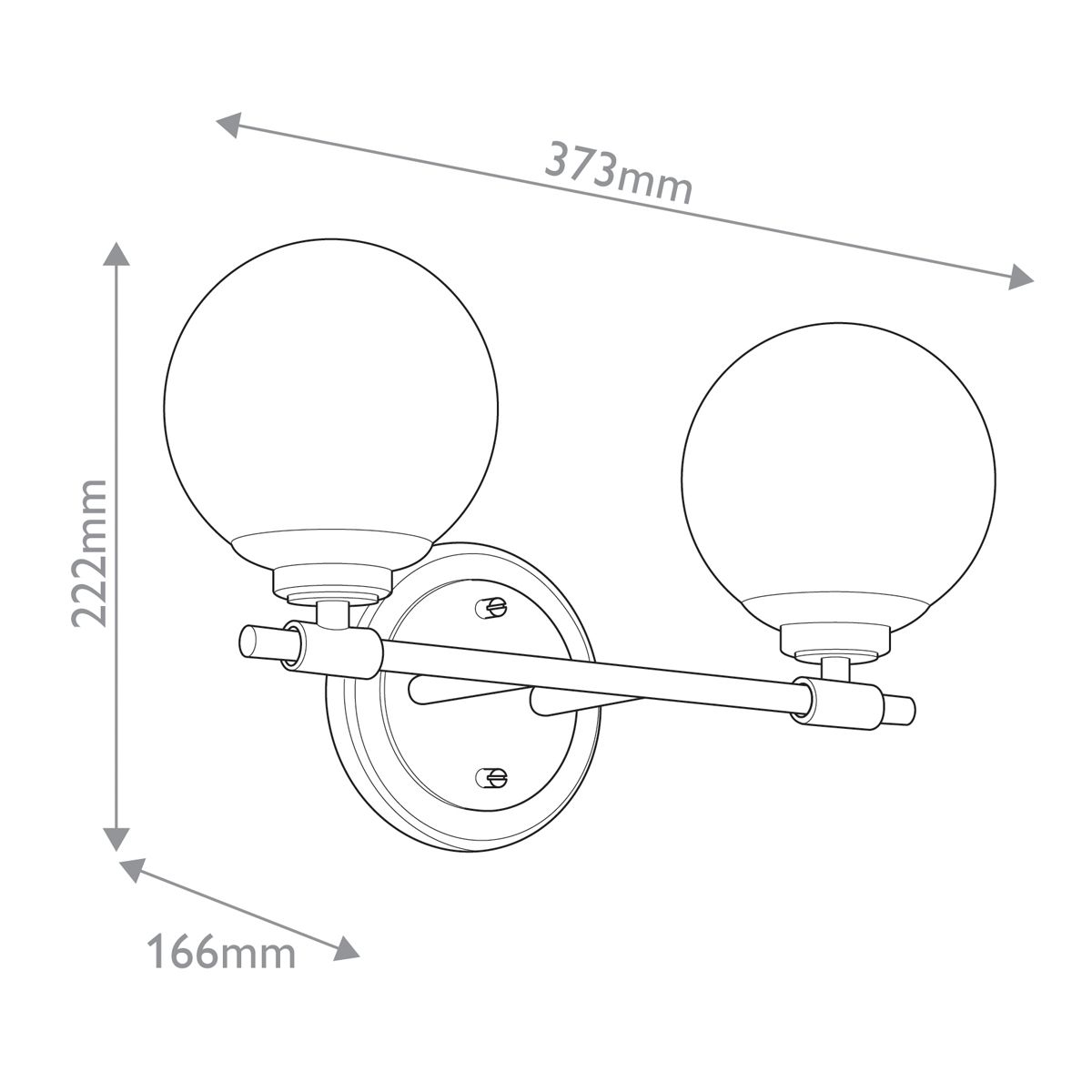 Benno Bronze Double Bathroom Wall Light