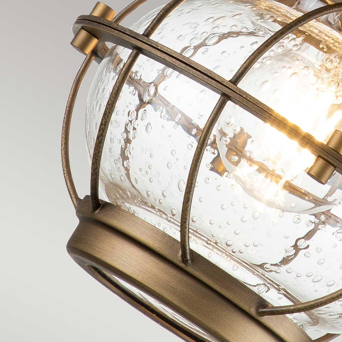 Kichler Bridgepoint 1 Light Small Brass Outdoor Wall Light