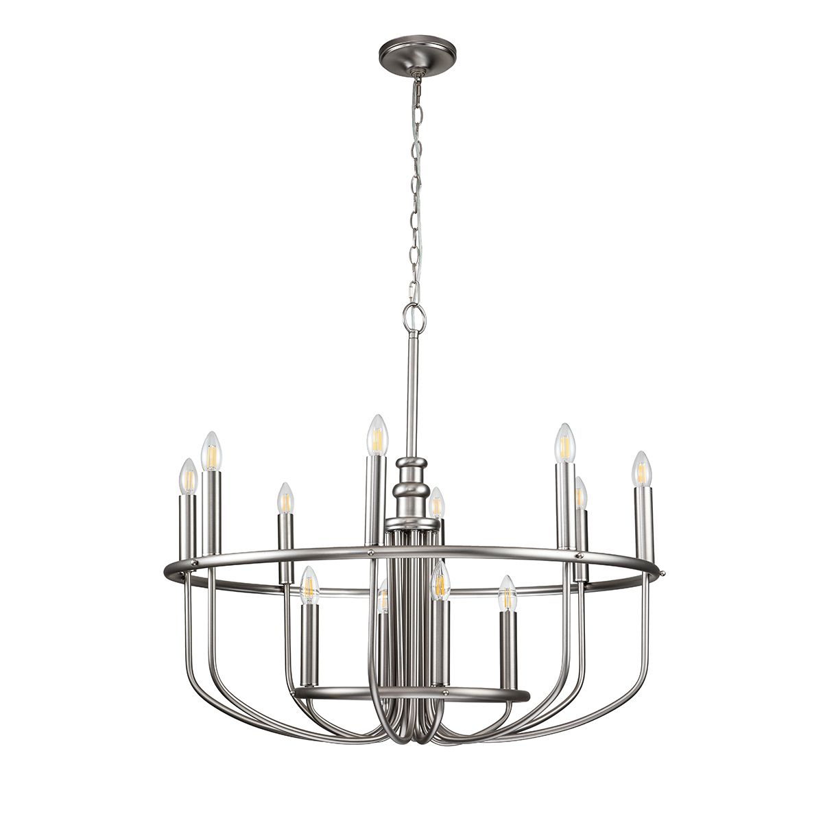 Capitol Hill 12 Light Brushed Nickel Chandelier