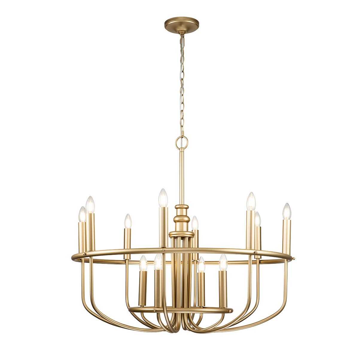 Capitol Hill 12 Light Brass Chandelier by Kichler Lighting KL-CAPITOL-HILL12-PNBR